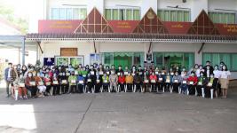 โครงการฝึกอาชีพให้ความรู้ชุมชนในเขตเทศบาลนครแม่สอดระยะยาว ประจำปีงบประมาณ 2564 หลักสูตรที่ 1 ดอกไม้ประดิษฐ์จากริบบิ้นผ้า