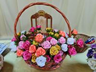 โครงการฝึกอาชีพให้ความรู้ชุมชนในเขตเทศบาลนครแม่สอดระยะยาว ประจำปีงบประมาณ 2564 หลักสูตรที่ 1 ดอกไม้ประดิษฐ์จากริบบิ้นผ้า