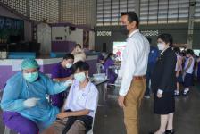 เทศบาลนครแม่สอดจัดบริการฉีดวัคซีนเข็มที่ 2 สำหรับนักเรียนอายุ 5-11 ปี ณ โรงเรียนเทศบาลวัดบุญญาวาส