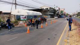 ดับเพลิงเเม่สอด ร่วม อสม. ตั้งจุดตรวจ/คัดกรอง โรคโควิด-19 เขตเทศบาลนครเเม่สอด