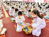 กองการศึกษาเทศบาลนครแม่สอด โดยโรงเรียนเทศบาลวัดดอนแก้ว จัดกิจกรรมโครงการพัฒนาผู้เรียนกลุ่มสาระสังคมศึกษาศาสนาและวัฒนธรรม ค่ายคุณธรรมจริยธรรม ประจำปีการศึกษา 2565