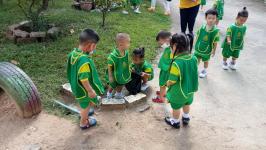 ศูนย์พัฒนาเด็กเล็กโรงเรียนเทศบาลวัดมณีไพรสณฑ์จัดกิจกรรมหนูน้อยจิตอาสาบำเพ็ญสาธารณประโยชน์