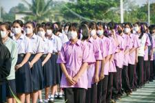 ผู้อำนวยการสถานศึกษาโรงเรียนเทศบาลเฉลิมพระเกียรติฯ กล่าวให้โอวาทนักเรียนภาคเรียนที่ 2 ประจำปีการศึกษา 2565