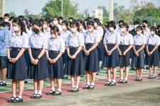 ผู้อำนวยการสถานศึกษาโรงเรียนเทศบาลเฉลิมพระเกียรติฯ กล่าวให้โอวาทนักเรียนภาคเรียนที่ 2 ประจำปีการศึกษา 2565