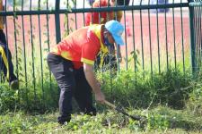 นายกเทศมนตรีนครแม่สอดพร้อมคณะผู้บริหารลงพื้นที่ตรวจความเรียบร้อยในการปรับปรุงสนามกีฬาให้พร้อมใช้งาน