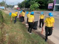 เจ้าหน้าที่กองสวัสดิการสังคมเข้าร่วมเข้าร่วมกิจกรรมจิตอาสาปรับปรุงภูมิทัศน์