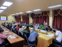 ประชุมหารือการจัดประเพณีอาหารพื้นเมืองเทศบาลนครแม่สอด ร่วมกับ ประธานชุมชน, ประธานกลุ่มสตรี ทั้ง 20 ชุมชน, คณะผู้บริหาร และสมาชิกสภาเทศบาลนครแม่สอด