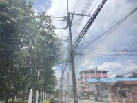 ดับเพลิงแม่สอด ออกระงับเหตุเพลิงไหม้สายสื่อสาร บริเวณแยกบ้านพักผู้พิพากษา