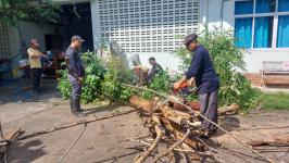 ดับเพลิงแม่สอด ออกตัดต้นไม้ภายในสำนักงานสรรพสามิตพื้นที่ตาก สาขาแม่สอด