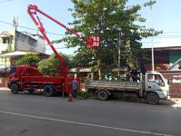 ดับเพลิงแม่สอด ตัดต้นไม้ หน้าบ้านประชาชน บริเวณถนนแม่สอด-แม่ตาว ทางไปโรงพยาบาลแม่สอด อำเภอแม่สอด จังหวัดตาก