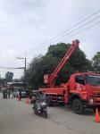 ดับเพลิงแม่สอด ออกตัดต้นไม้แนวสายไฟฟ้า หน้าไทยแสงทองบ้านทุ่ง