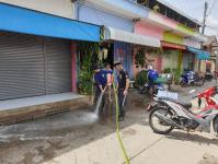 ดับเพลิงเเม่สอด ร่วมกองช่างสุขาฯ ฉีดล้างตลาดสดบ้านเหนือ