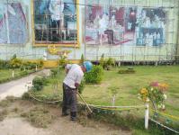 งานสวนฯ ปรับปรุงภูมิทัศน์บริเวณหน้าป้ายพระบรมฉายาลักษณ์สมเด็จพระเจ้าอยู่หัว รัชกาลที่ 10