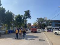 เทศกิจแม่สอด ออกอำนวยความสะดวก กรณีดับเพลิงฉีดล้างถนนเส้นโรงเรียนเทศบาลวัดชุมพลคีรี/ถนนเส้นเทศบาล