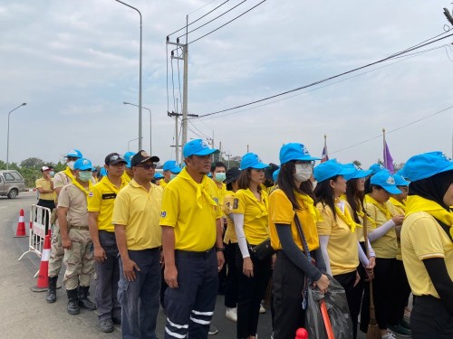 กองยุทธศาสตร์และงบประมาณ เข้าร่วมกิจกรรมจิตอาสาปรับภูมิทัศน์เส้นทางเสด็จฯ ถนนทางหลวงชนบท 3050