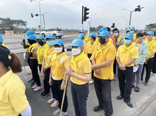 กองยุทธศาสตร์และงบประมาณ เข้าร่วมกิจกรรมจิตอาสาปรับภูมิทัศน์เส้นทางเสด็จฯ ถนนทางหลวงชนบท 3050