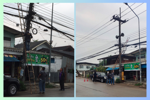 เจ้าหน้าที่กองยุทธศาสตร์และงบประมาณ ดำเนินการตามคำร้อง ขอซ่อมแซมเคเบิ้ลทีวี