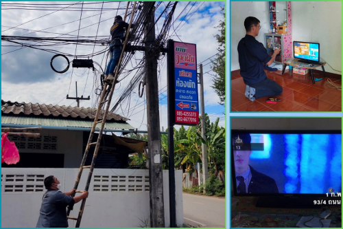 เจ้าหน้าที่กองยุทธศาสตร์และงบประมาณ ดำเนินการตามคำร้อง ขอซ่อมแซมเคเบิ้ลทีวี