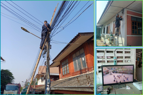 เจ้าหน้าที่กองยุทธศาสตร์และงบประมาณ ดำเนินการตามคำร้องขอซ่อมแซม/ย้ายเคเบิ้ลทีวี และคำขอใช้ข้อมูลจากกล้องวงจรปิด