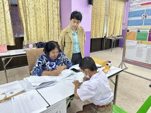 คณะกรรมการตรวจเยี่ยมสนามสอบการประเมินความสามารถด้านการอ่านของผู้เรียน (RT) ชั้นประถมศึกษาปีที่ 1 ปีการศึกษา 2566 ของนักเรียนในสังกัดเทศบาลนครแม่สอด