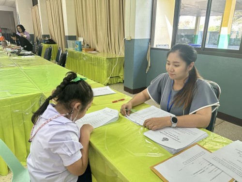 คณะกรรมการตรวจเยี่ยมสนามสอบการประเมินความสามารถด้านการอ่านของผู้เรียน (RT) ชั้นประถมศึกษาปีที่ 1 ปีการศึกษา 2566 ของนักเรียนในสังกัดเทศบาลนครแม่สอด