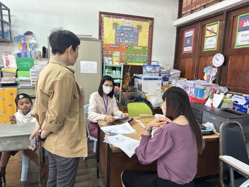 คณะกรรมการตรวจเยี่ยมสนามสอบการประเมินความสามารถด้านการอ่านของผู้เรียน (RT) ชั้นประถมศึกษาปีที่ 1 ปีการศึกษา 2566 ของนักเรียนในสังกัดเทศบาลนครแม่สอด