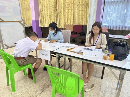 คณะกรรมการตรวจเยี่ยมสนามสอบการประเมินความสามารถด้านการอ่านของผู้เรียน (RT) ชั้นประถมศึกษาปีที่ 1 ปีการศึกษา 2566 ของนักเรียนในสังกัดเทศบาลนครแม่สอด