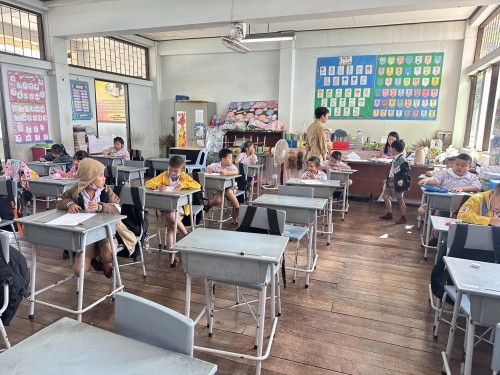 คณะกรรมการตรวจเยี่ยมสนามสอบการประเมินความสามารถด้านการอ่านของผู้เรียน (RT) ชั้นประถมศึกษาปีที่ 1 ปีการศึกษา 2566 ของนักเรียนในสังกัดเทศบาลนครแม่สอด