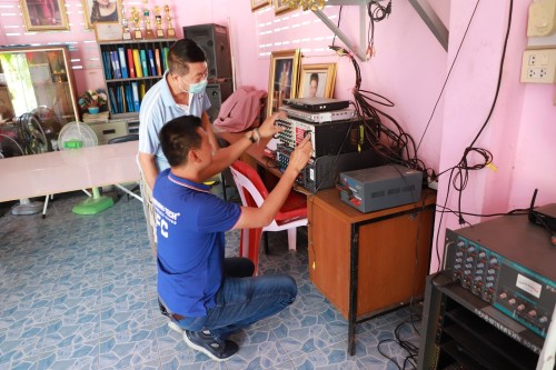 กองยุทธศาสตร์และงบประมาณ ตรวจรับการซ่อมแซมเสียงตามสายภายในเทศบาลนครแม่สอด