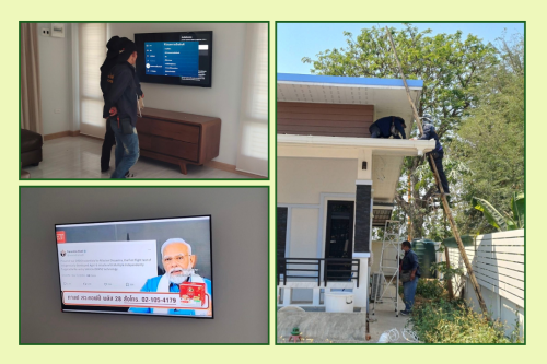 เจ้าหน้าที่กองยุทธศาสตร์และงบประมาณ ดำเนินการตามคำร้อง ขอซ่อมแซมเคเบิ้ลทีวี