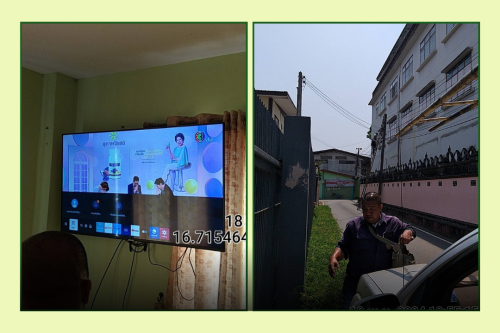 เจ้าหน้าที่กองยุทธศาสตร์และงบประมาณ ดำเนินการตามคำร้อง ขอซ่อมแซมเคเบิ้ลทีวี 