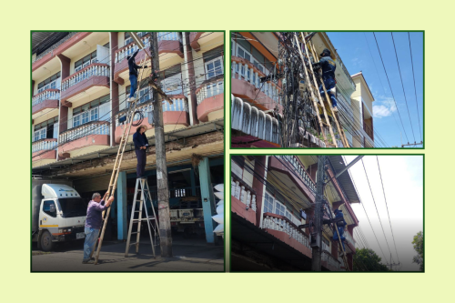 เจ้าหน้าที่กองยุทธศาสตร์และงบประมาณ ดำเนินการตามคำร้อง ขอซ่อมแซมเคเบิ้ลทีวี