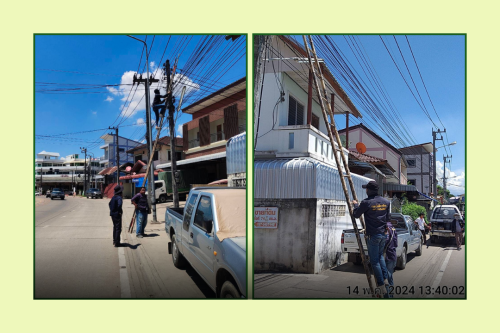 เจ้าหน้าที่กองยุทธศาสตร์และงบประมาณ ดำเนินการตามคำร้อง ขอซ่อมแซมเคเบิ้ลทีวี