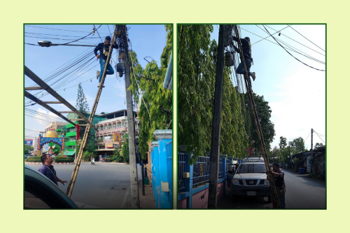 เจ้าหน้าที่กองยุทธศาสตร์และงบประมาณ ดำเนินการตามคำร้อง ขอติดตั้ง / ซ่อมแซมเคเบิ้ลทีวี และขอข้อมูลจากกล้องวงจรปิด 