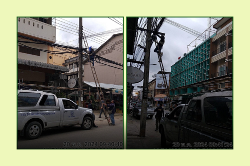 เจ้าหน้าที่กองยุทธศาสตร์และงบประมาณ ดำเนินการตามคำร้อง ขอซ่อมแซมเคเบิ้ลทีวี