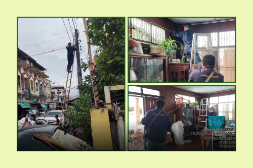 เจ้าหน้าที่กองยุทธศาสตร์และงบประมาณ ดำเนินการตามคำร้อง ขอซ่อมแซมเคเบิ้ลทีวี