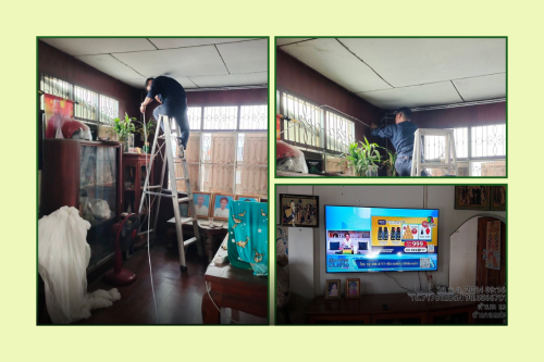 เจ้าหน้าที่กองยุทธศาสตร์และงบประมาณ ดำเนินการตามคำร้อง ขอซ่อมแซมเคเบิ้ลทีวี