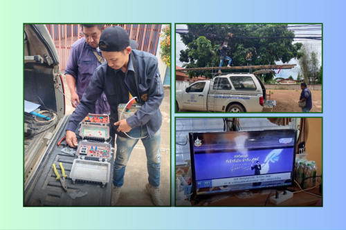 เจ้าหน้าที่กองยุทธศาสตร์และงบประมาณ ดำเนินการตามคำร้อง ขอซ่อมแซมเคเบิ้ลทีวี