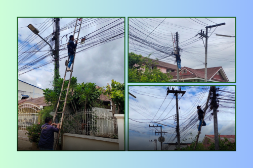 เจ้าหน้าที่กองยุทธศาสตร์และงบประมาณ ดำเนินการตามคำร้อง ขอซ่อมแซมเคเบิ้ลทีวี