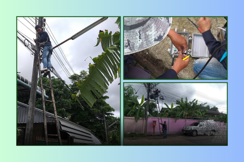 เจ้าหน้าที่กองยุทธศาสตร์และงบประมาณ ดำเนินการตามคำร้องขอติดตั้ง/ซ่อมแซมเคเบิ้ลทีวี