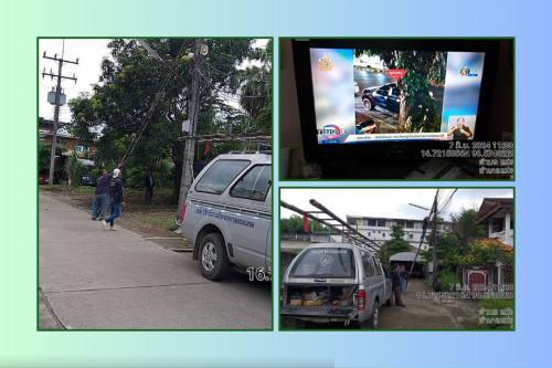 เจ้าหน้าที่กองยุทธศาสตร์และงบประมาณ ดำเนินการตามคำร้องขอซ่อมแซมเคเบิ้ลทีวี