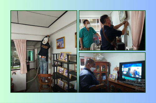 เจ้าหน้าที่กองยุทธศาสตร์และงบประมาณ ดำเนินการตามคำร้องขอซ่อมแซมเคเบิ้ลทีวี