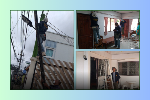 เจ้าหน้าที่กองยุทธศาสตร์และงบประมาณ ดำเนินการตามคำร้องขอซ่อมแซมเคเบิ้ลทีวี