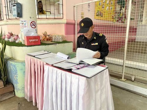 เจ้าหน้าที่เทศกิจ ออกตรวจตราตามมาตรการรักษาความปลอดภัยในโรงเรียน เขตเทศบาลนครแม่สอด 24/6/2567