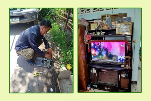 เจ้าหน้าที่กองยุทธศาสตร์และงบประมาณ ดำเนินการตามคำร้องขอซ่อมแซมเคเบิ้ลทีวี 