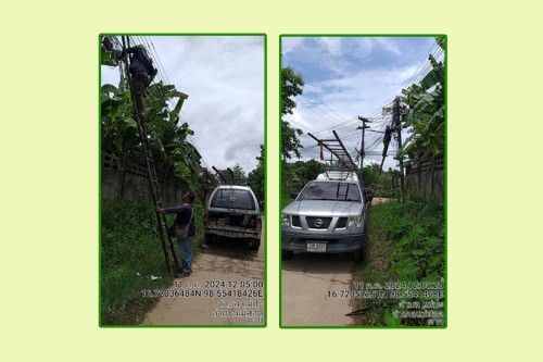 เจ้าหน้าที่กองยุทธศาสตร์และงบประมาณ ดำเนินการตามคำร้องขอซ่อมแซมเคเบิ้ลทีวี เพื่อการศึกษาเทศบาลนครแม่สอด