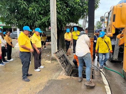 กองช่างสุขาภิบาลได้เข้าร่วมกิจกรรมจิตอาสาพัฒนาปรับปรุงภูมิทัศน์เฉลิมพระเกียรติ พระบาทสมเด็จพระเจ้าอยู่หัว เนื่องในโอกาสพระราชพิธีมหามงคลเฉลิมพระชนมพรรษา 6 รอบ 28 กรกฎาคม 2567
