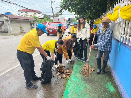 กองช่างสุขาภิบาลได้เข้าร่วมกิจกรรมจิตอาสาพัฒนาปรับปรุงภูมิทัศน์เฉลิมพระเกียรติ พระบาทสมเด็จพระเจ้าอยู่หัว เนื่องในโอกาสพระราชพิธีมหามงคลเฉลิมพระชนมพรรษา 6 รอบ 28 กรกฎาคม 2567