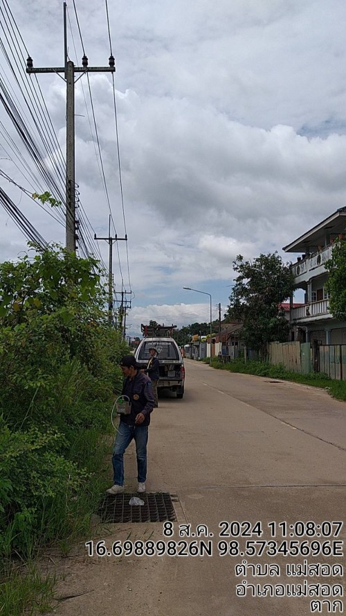 เจ้าหน้าที่กองยุทธศาสตร์และงบประมาณ ดำเนินการตามคำร้องขอตรวจสอบและซ่อมแซมเคเบิ้ลทีวี เพื่อการศึกษาเทศบาลนครแม่สอด ในวันที่ 8 สิงหาคม 2567