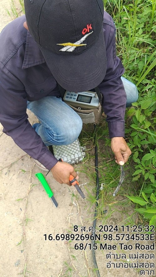 เจ้าหน้าที่กองยุทธศาสตร์และงบประมาณ ดำเนินการตามคำร้องขอตรวจสอบและซ่อมแซมเคเบิ้ลทีวี เพื่อการศึกษาเทศบาลนครแม่สอด ในวันที่ 8 สิงหาคม 2567